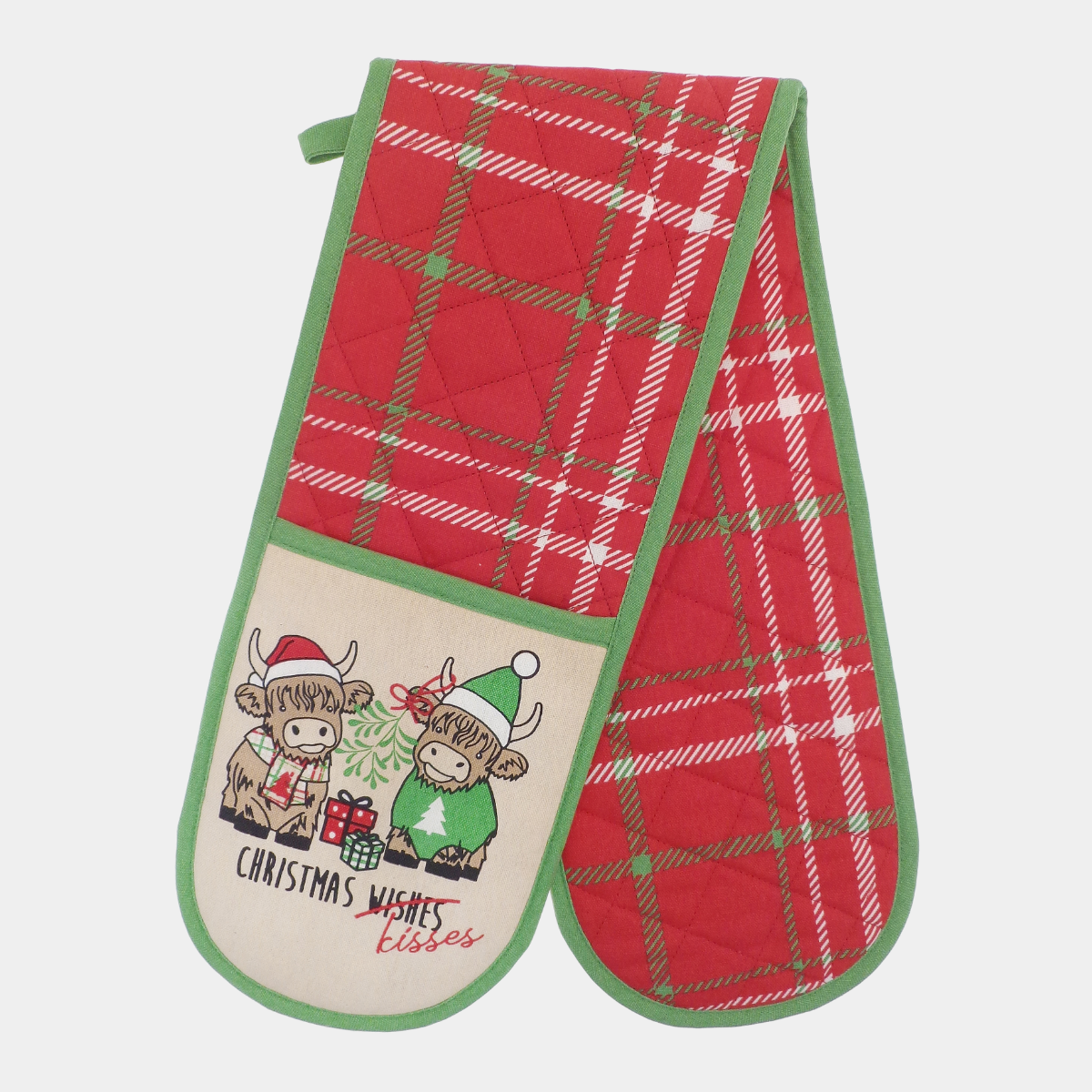 Christmas Kisses Double Oven Glove