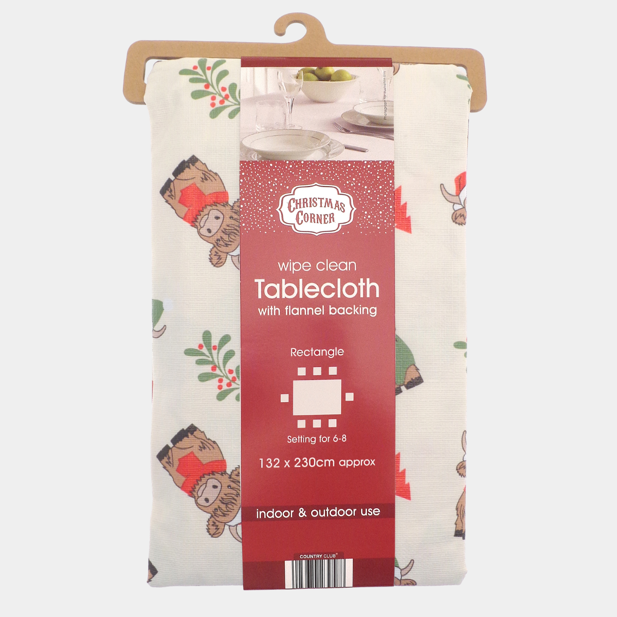 Christmas Kisses Wipe Clean Tablecloth
