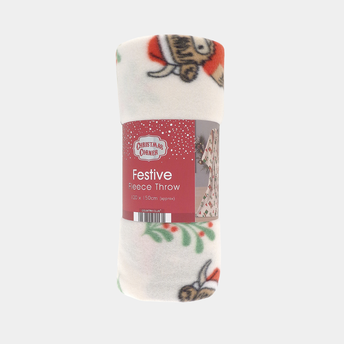 120x150cm Xmas Highland Cow Throw
