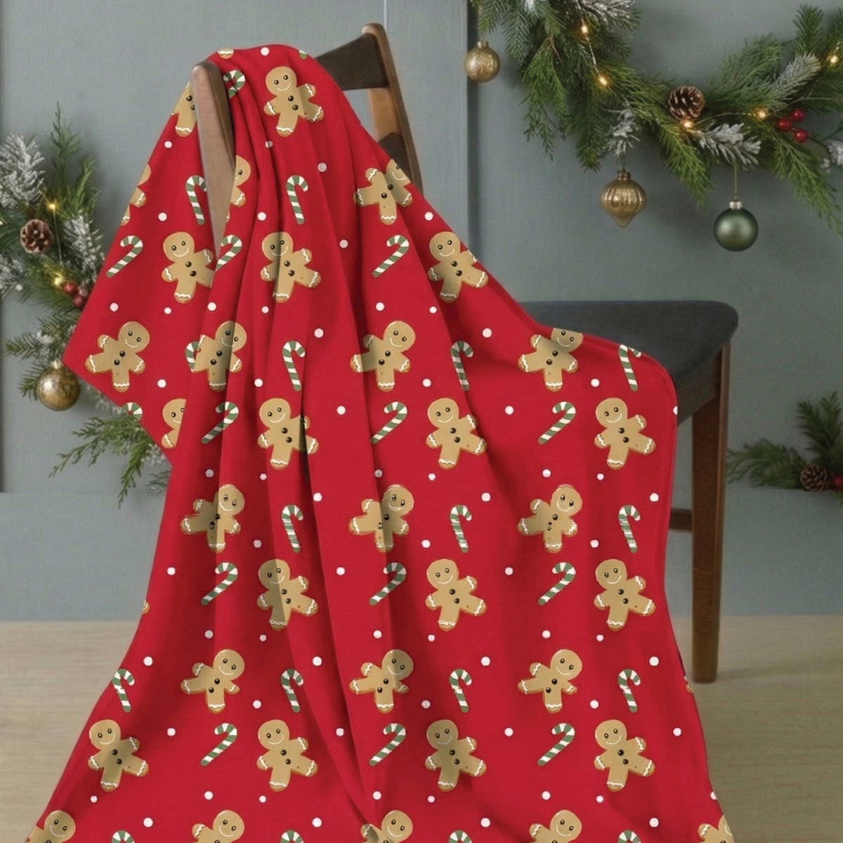 120x150cm Xmas Gingerbread Throw