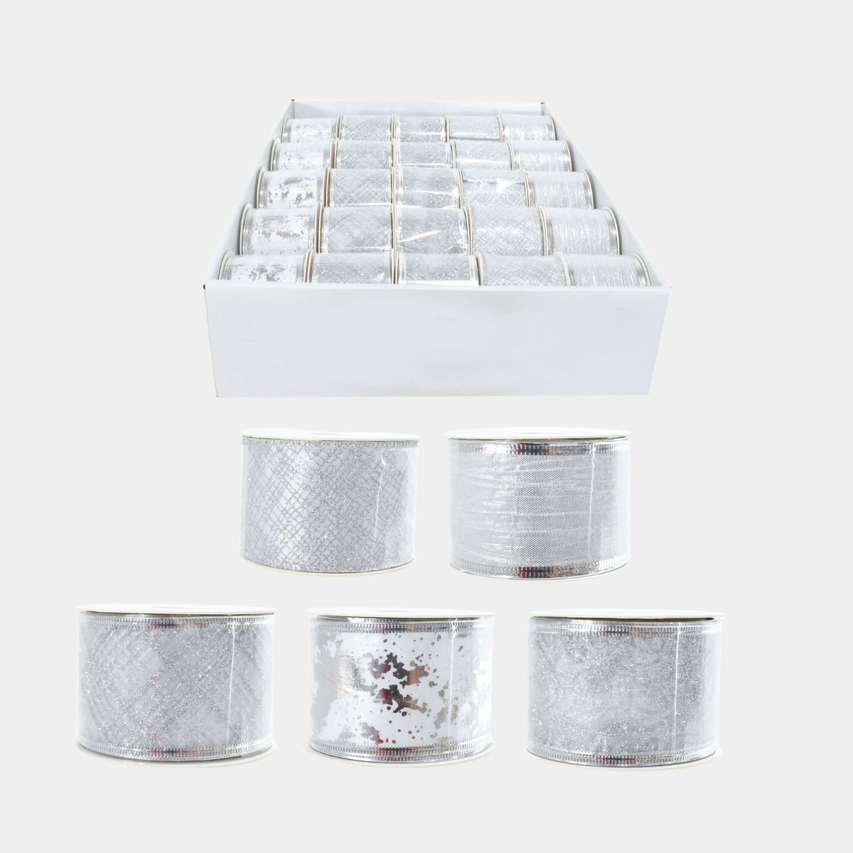 Ribbon 50mm x 2.7m silver