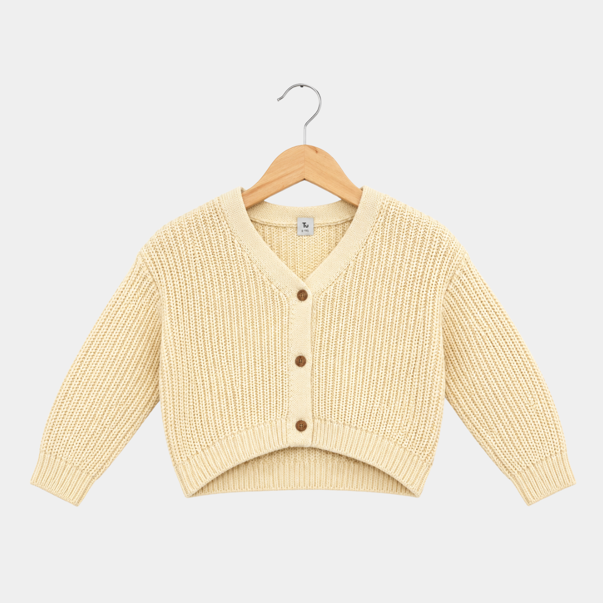 Girls Cream Knitted Cardigan