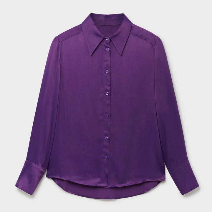 Another Sunday Cuffed Satin Shirt from You Know Who's