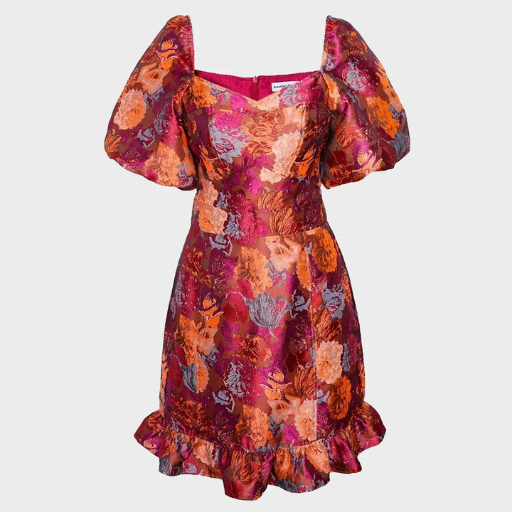 Another Sunday Floral Jacquard Puff Sleeve Midi Dress from You Know Who's