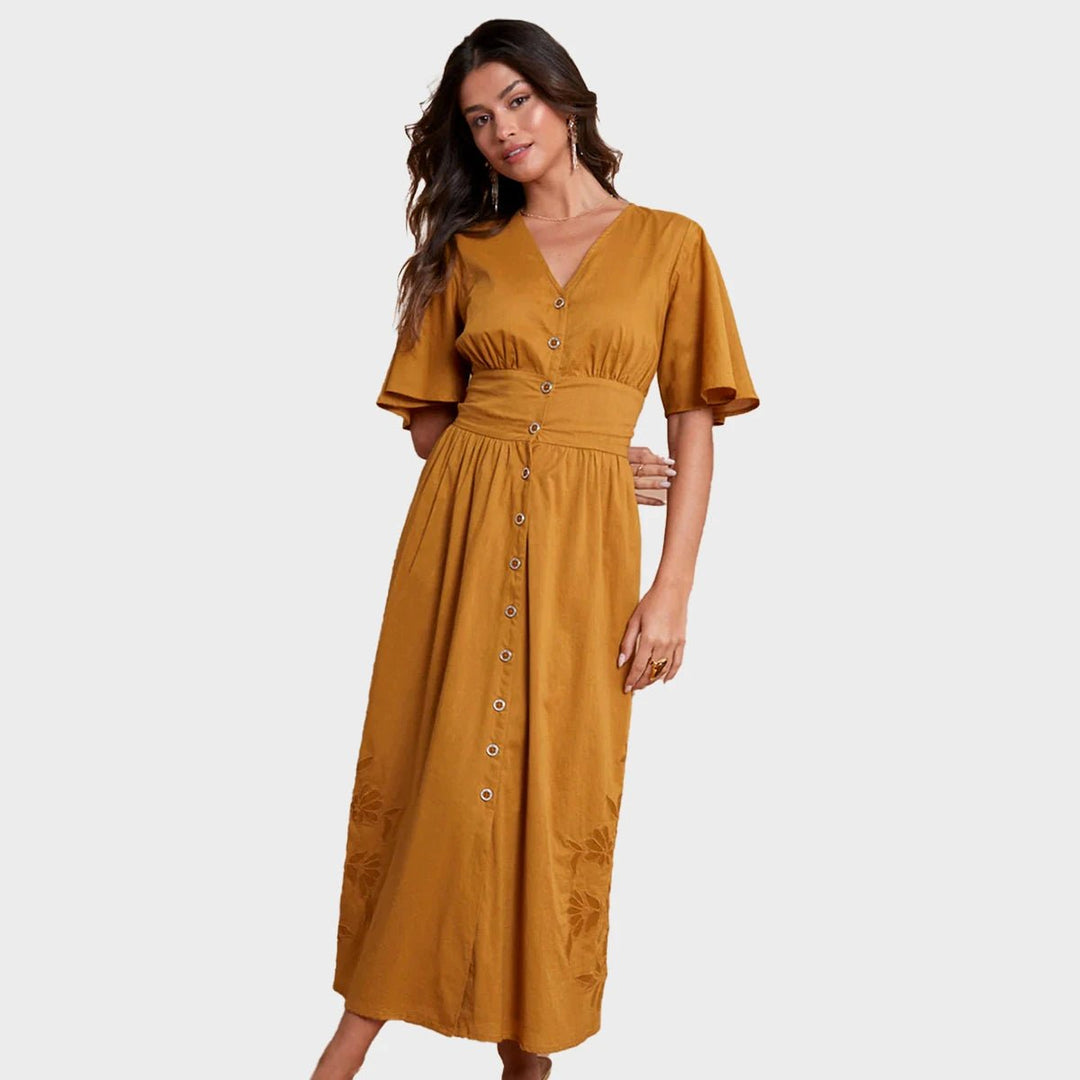 Another Sunday Flutter Sleeve Button Through Midi Dress from You Know Who's