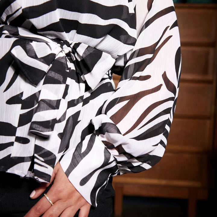 Another Sunday Knot Front Zebra Blouse from You Know Who's