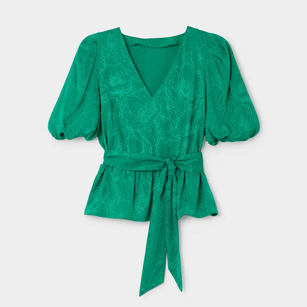 Another Sunday Puff Sleeve Jacquard Blouse from You Know Who's
