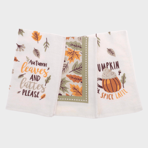 Autumn Leaves 3pk Velour Tea Towel from You Know Who's