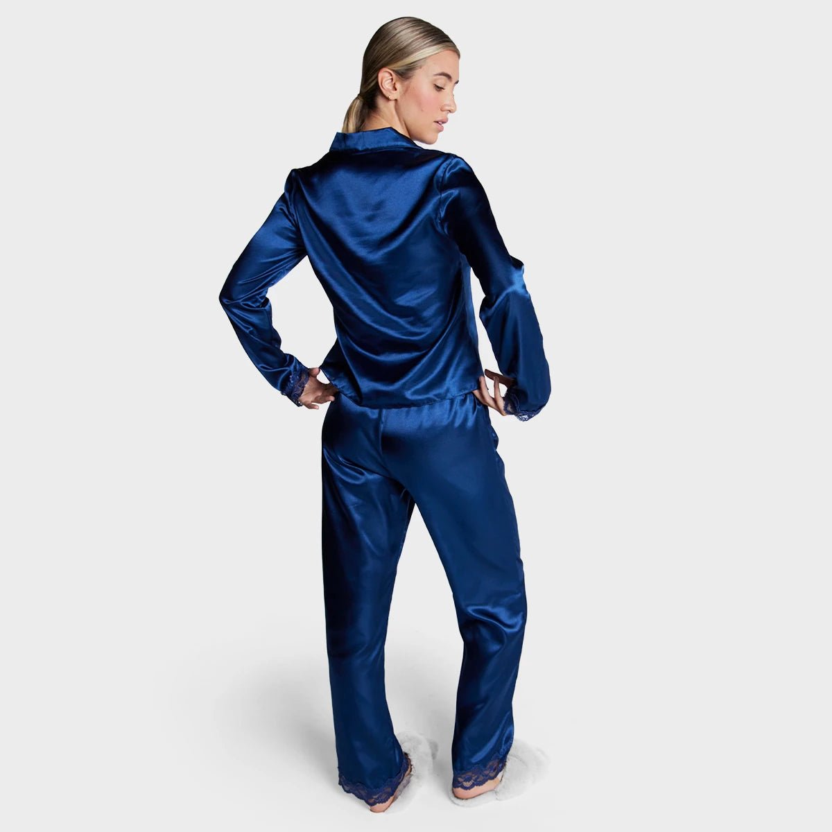 BA Lace Trim Pjs Midnight Blue from You Know Who's