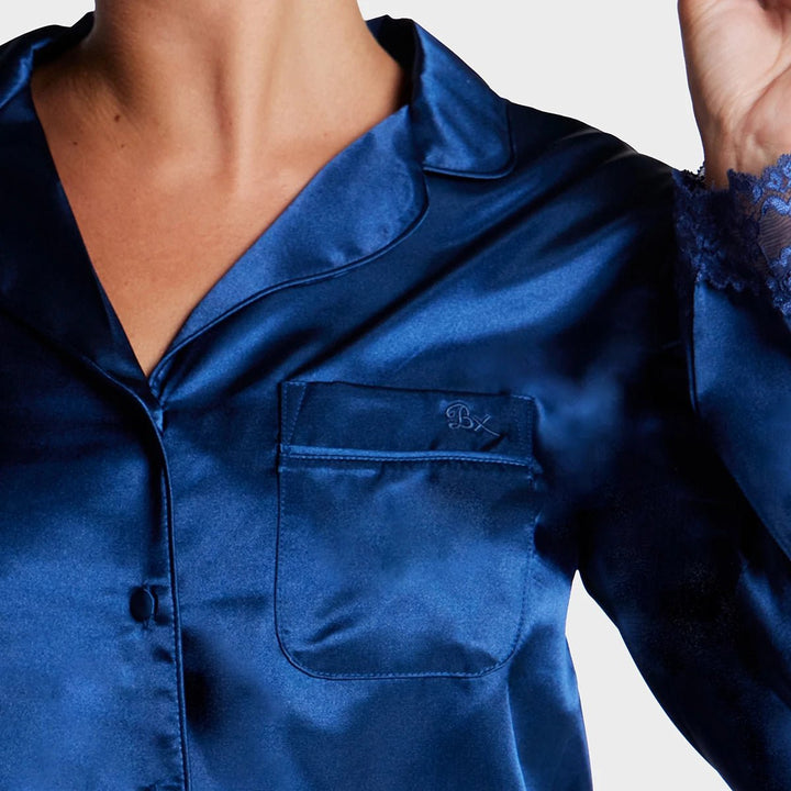 BA Lace Trim Pjs Midnight Blue from You Know Who's