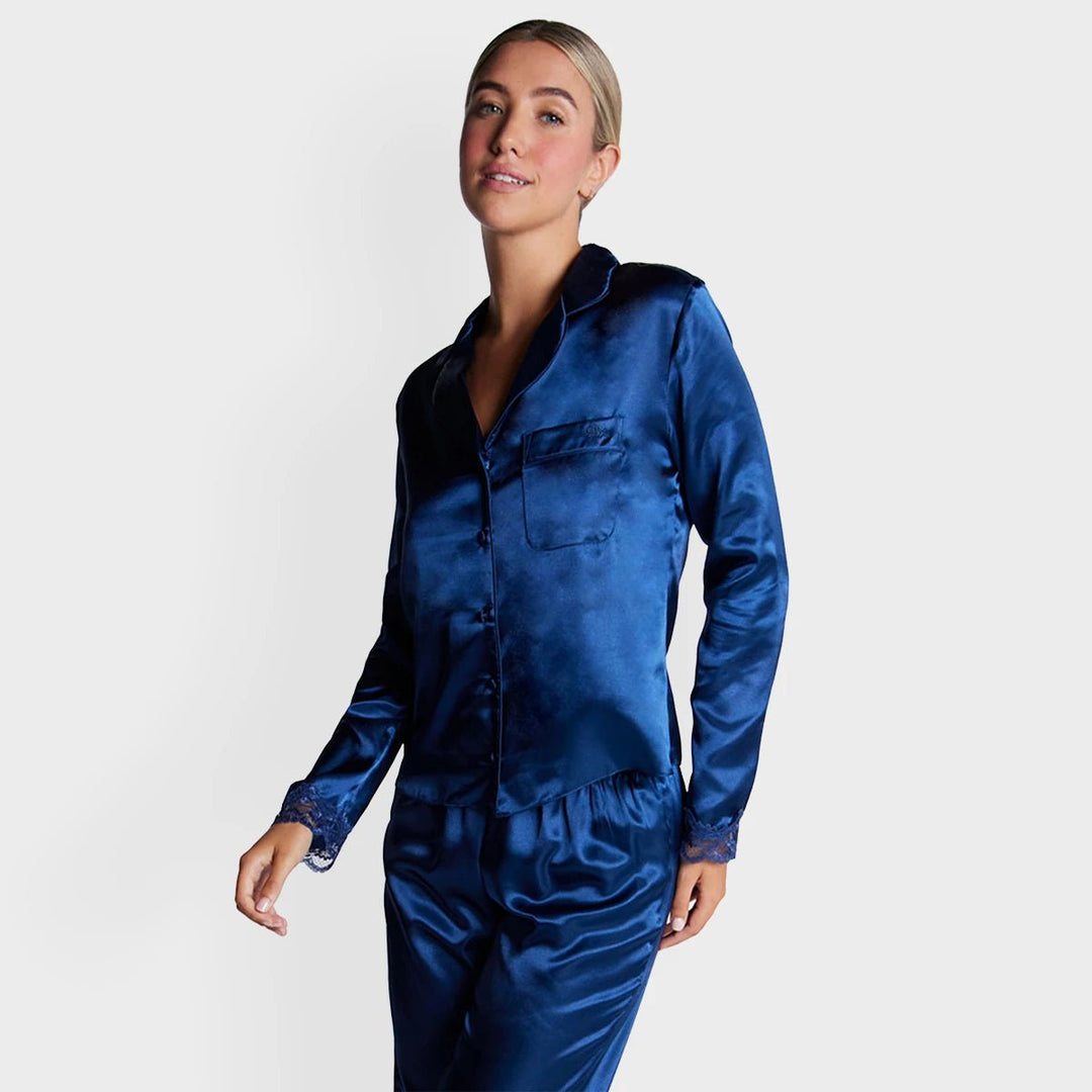 BA Lace Trim Pjs Midnight Blue from You Know Who's