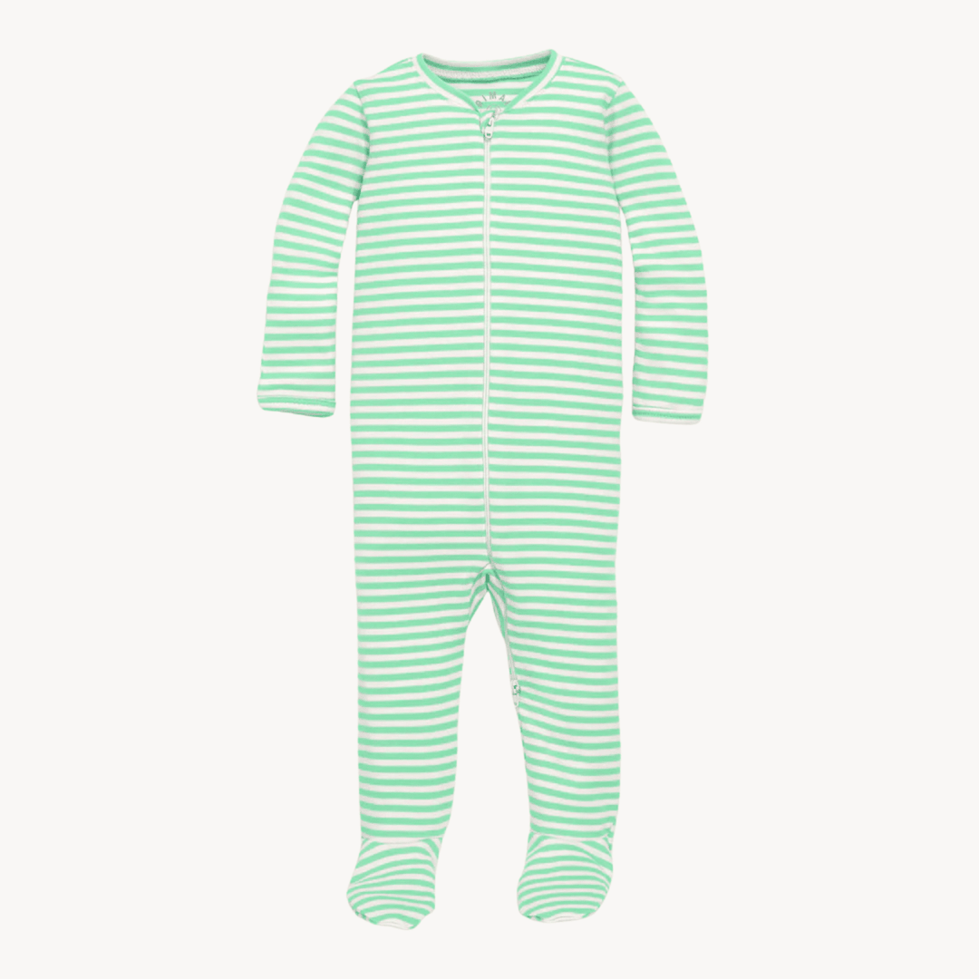 Babies Lime Stripe Sleepsuit from You Know Who's