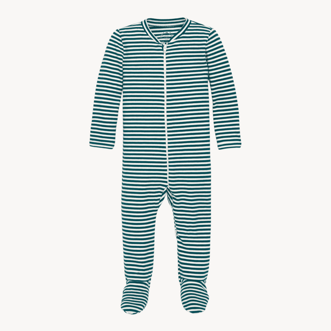 Babies Teal Stripe Sleepsuit from You Know Who's