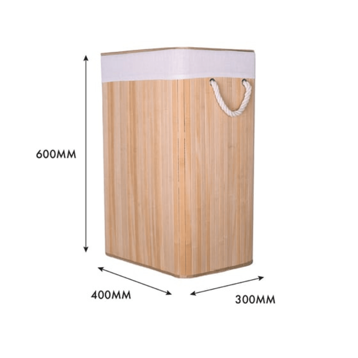 Bamboo Laundry Hamper 60x40x30cm from You Know Who's
