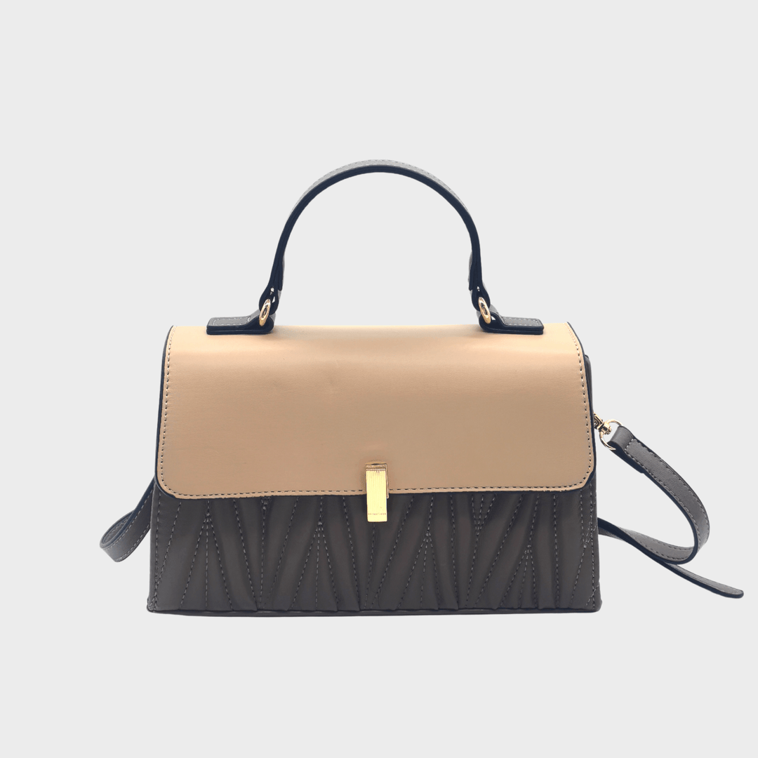 Beige Embossed Shoulder Bag from You Know Who's