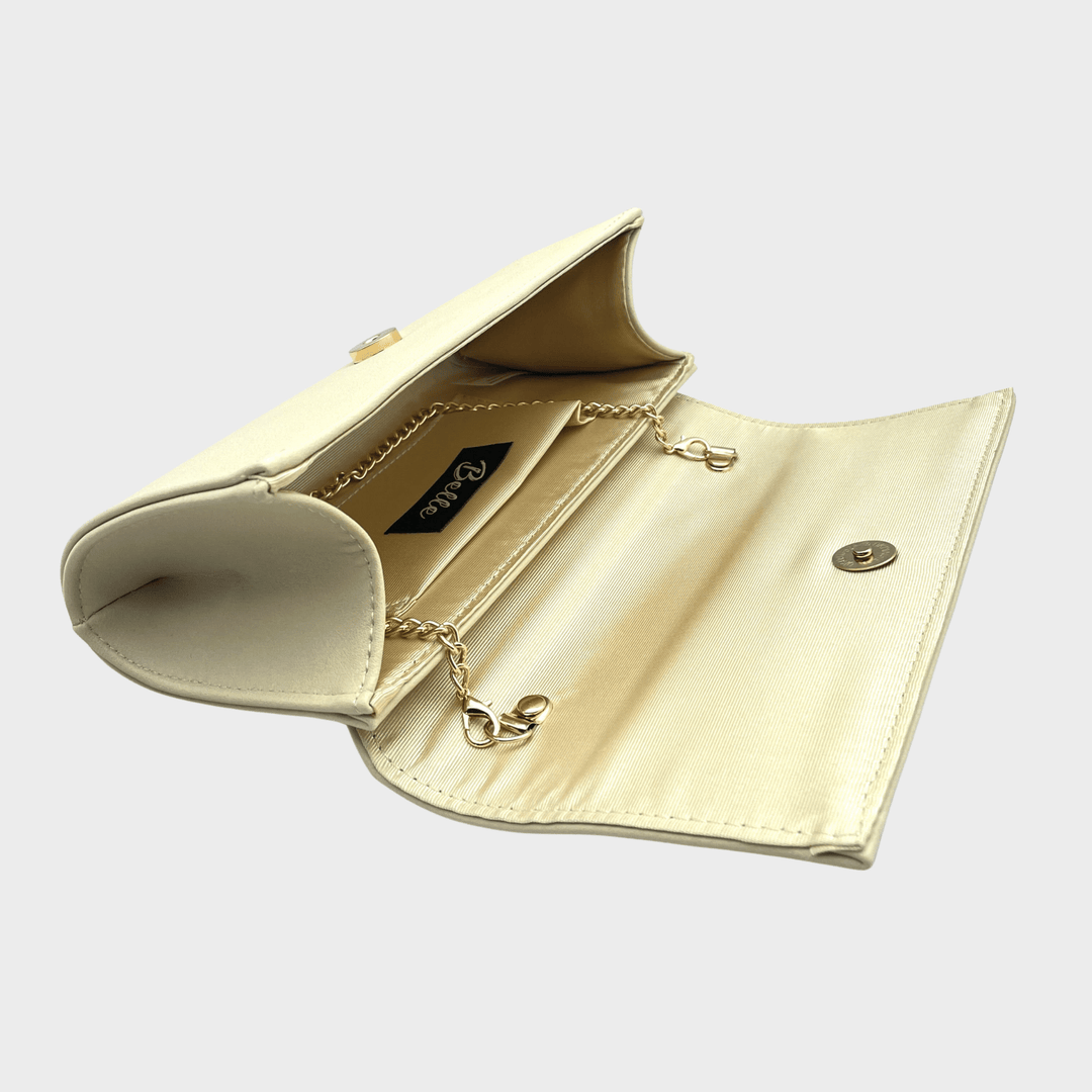 Beige Faux Leather Clutch Bag from You Know Who's