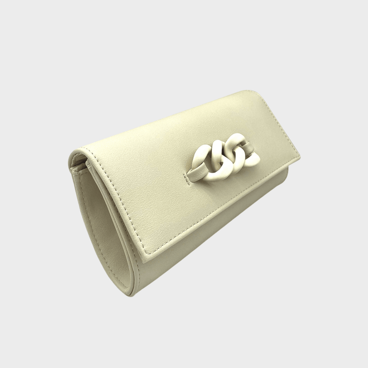 Beige Faux Leather Clutch Bag from You Know Who's