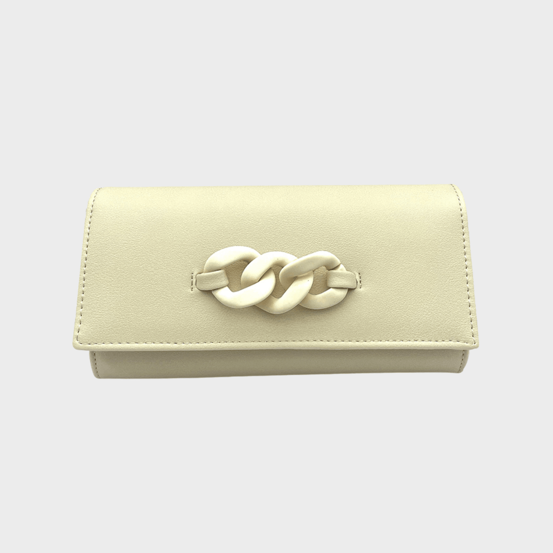 Beige Faux Leather Clutch Bag from You Know Who's