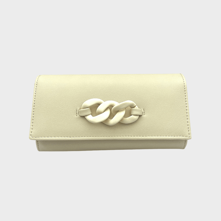 Beige Faux Leather Clutch Bag from You Know Who's
