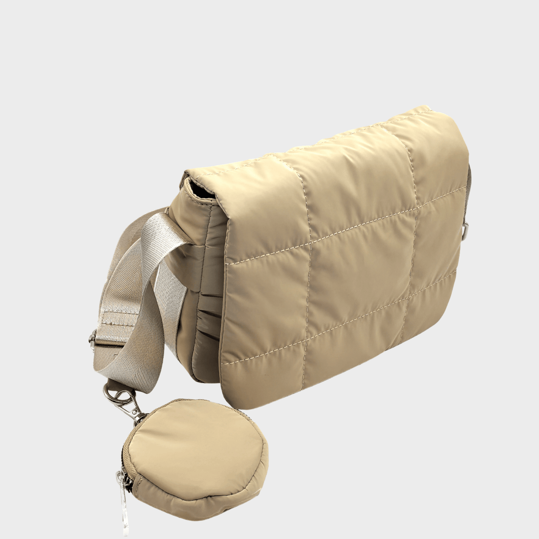 Beige Padded Crossbody Bag from You Know Who's