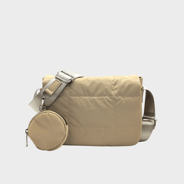 Beige Padded Crossbody Bag from You Know Who's