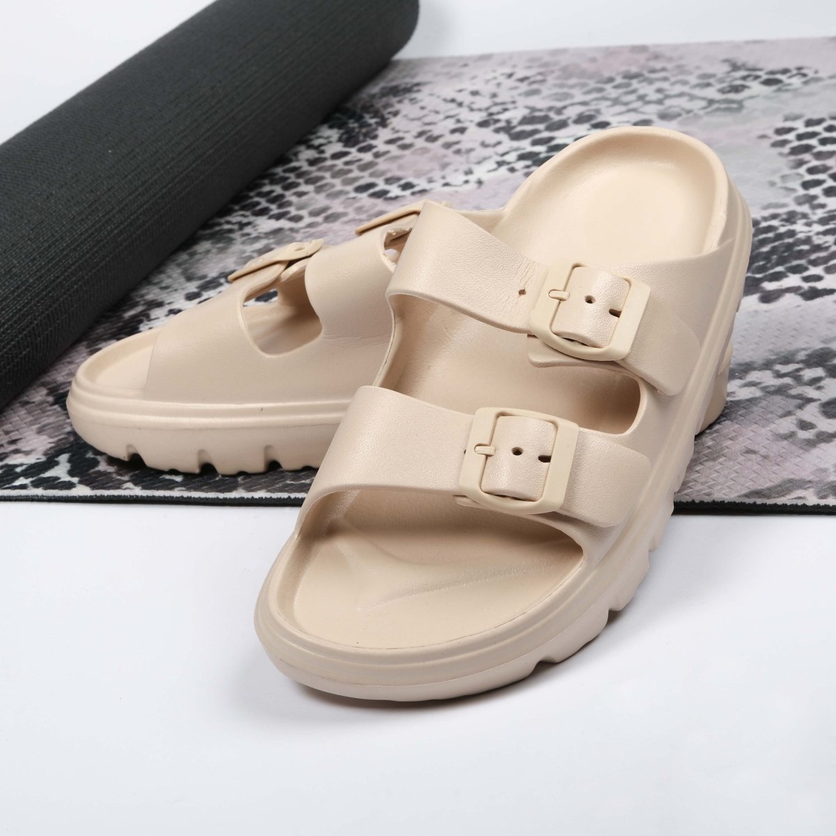 Beige Platform Sliders from You Know Who's