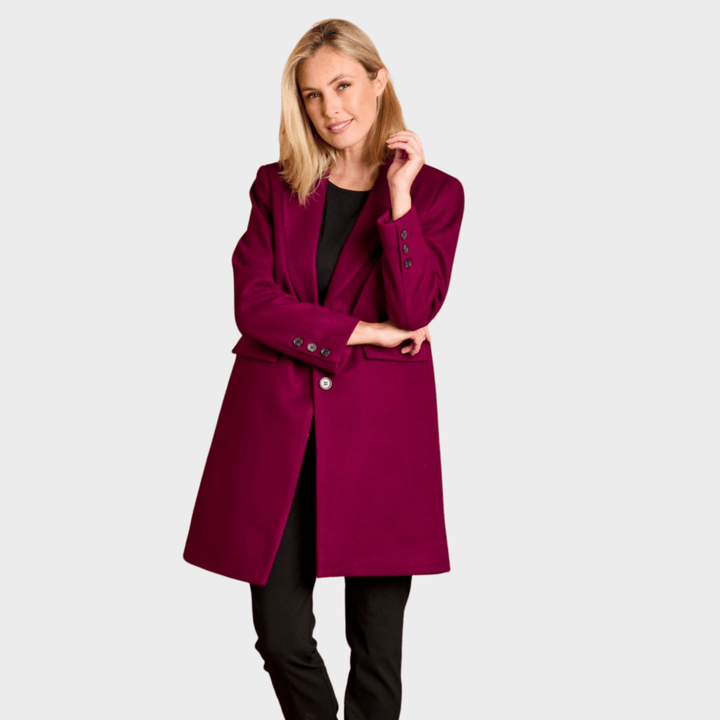 Berry Single Breasted Formal Coat from You Know Who's