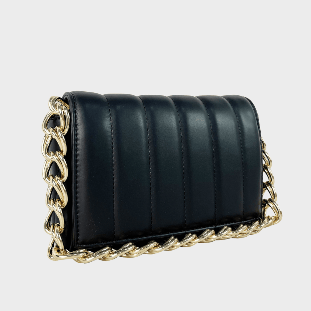 Black Chunky Chain Faux Leather Bag from You Know Who's