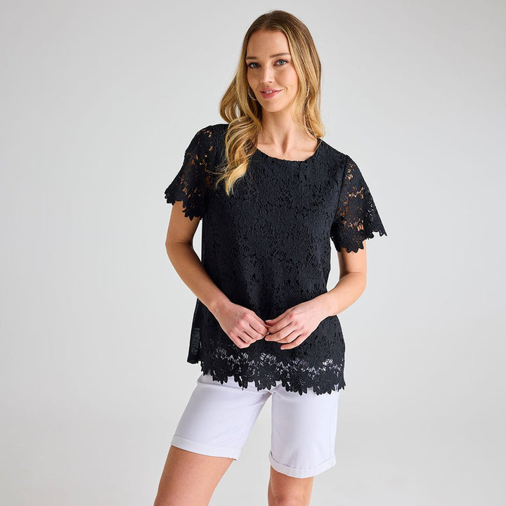 Black Crochet Flower Top from You Know Who's