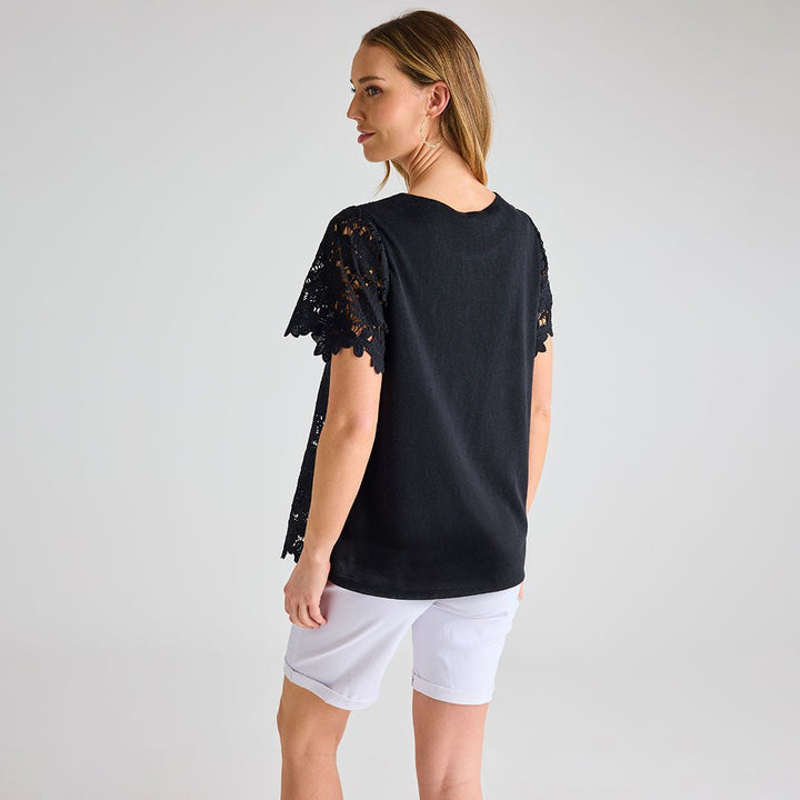 Black Crochet Flower Top from You Know Who's