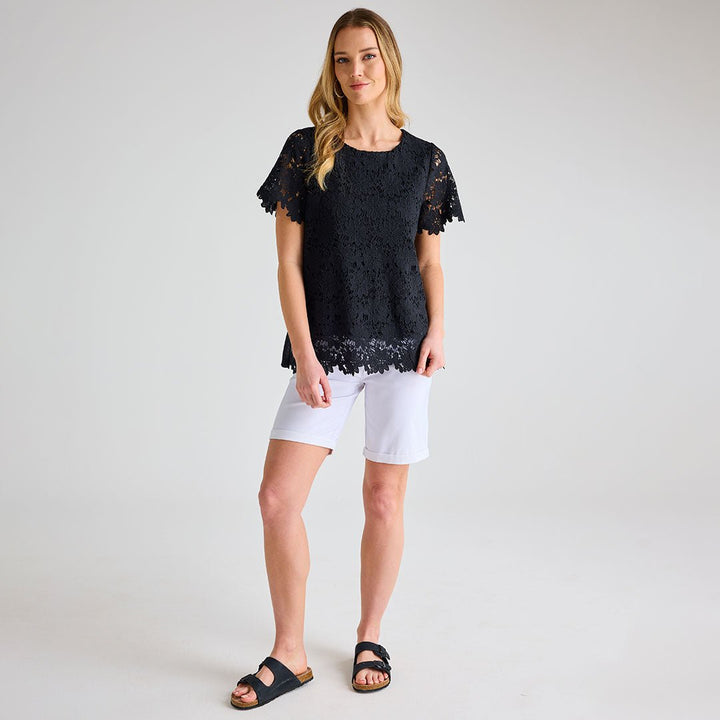 Black Crochet Flower Top from You Know Who's