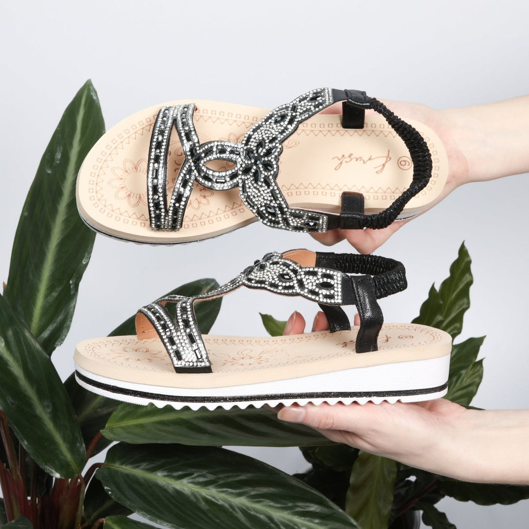 Black Diamante Comfort Sandal from You Know Who's