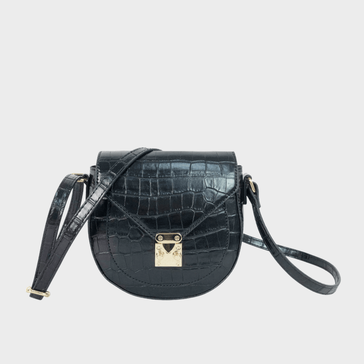 Black Faux Croc Crossbody Bag from You Know Who's
