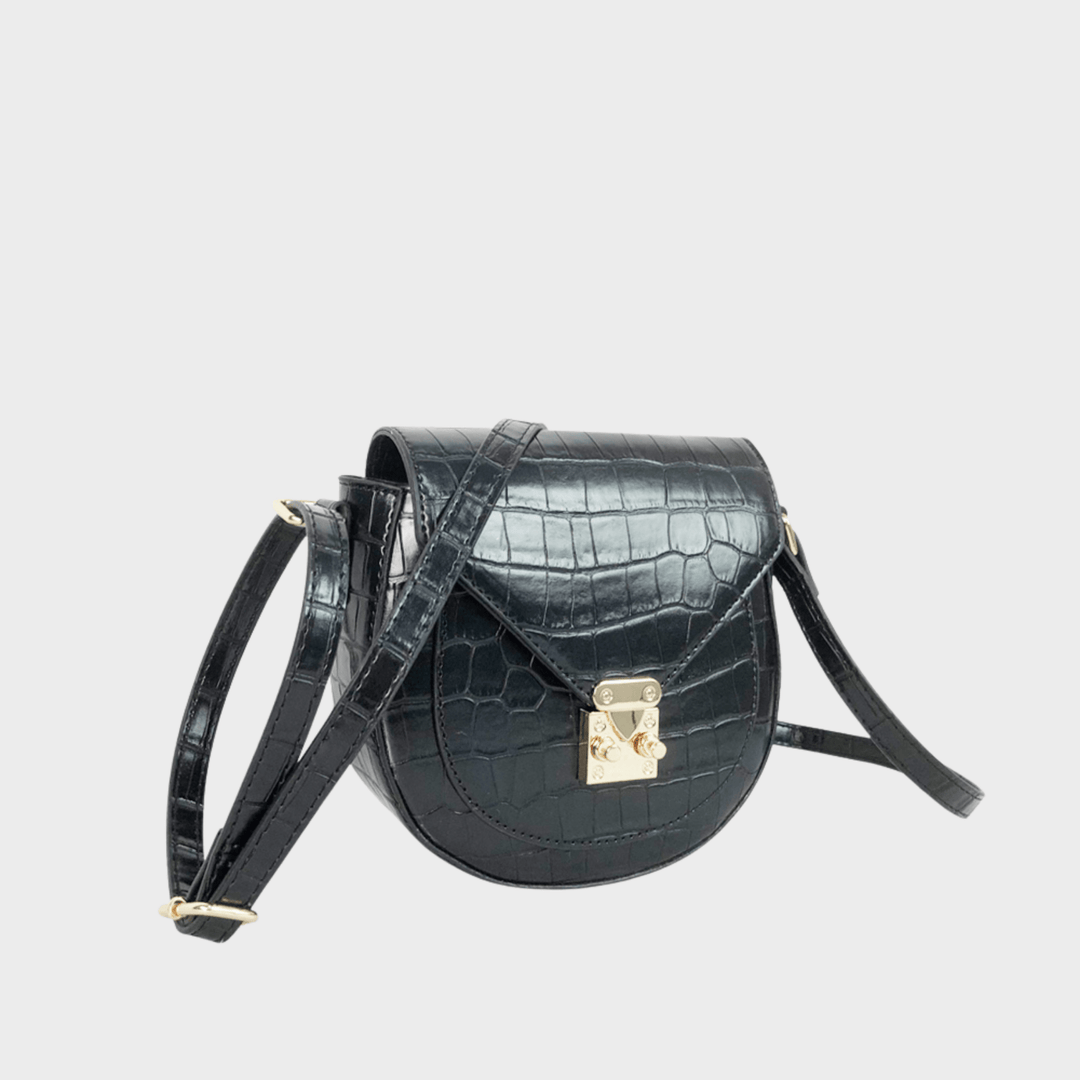 Black Faux Croc Crossbody Bag from You Know Who's