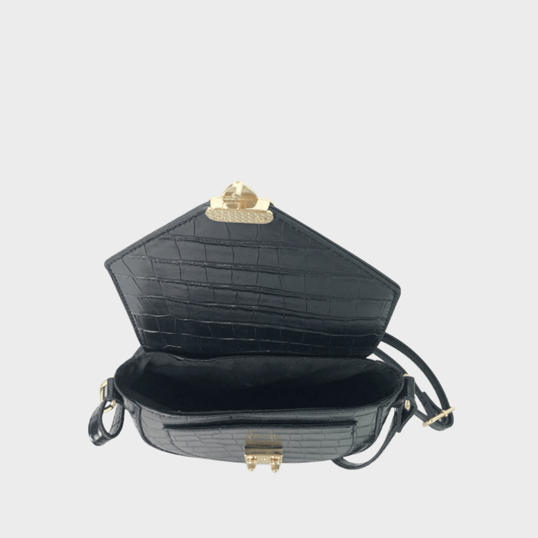 Black Faux Croc Crossbody Bag from You Know Who's