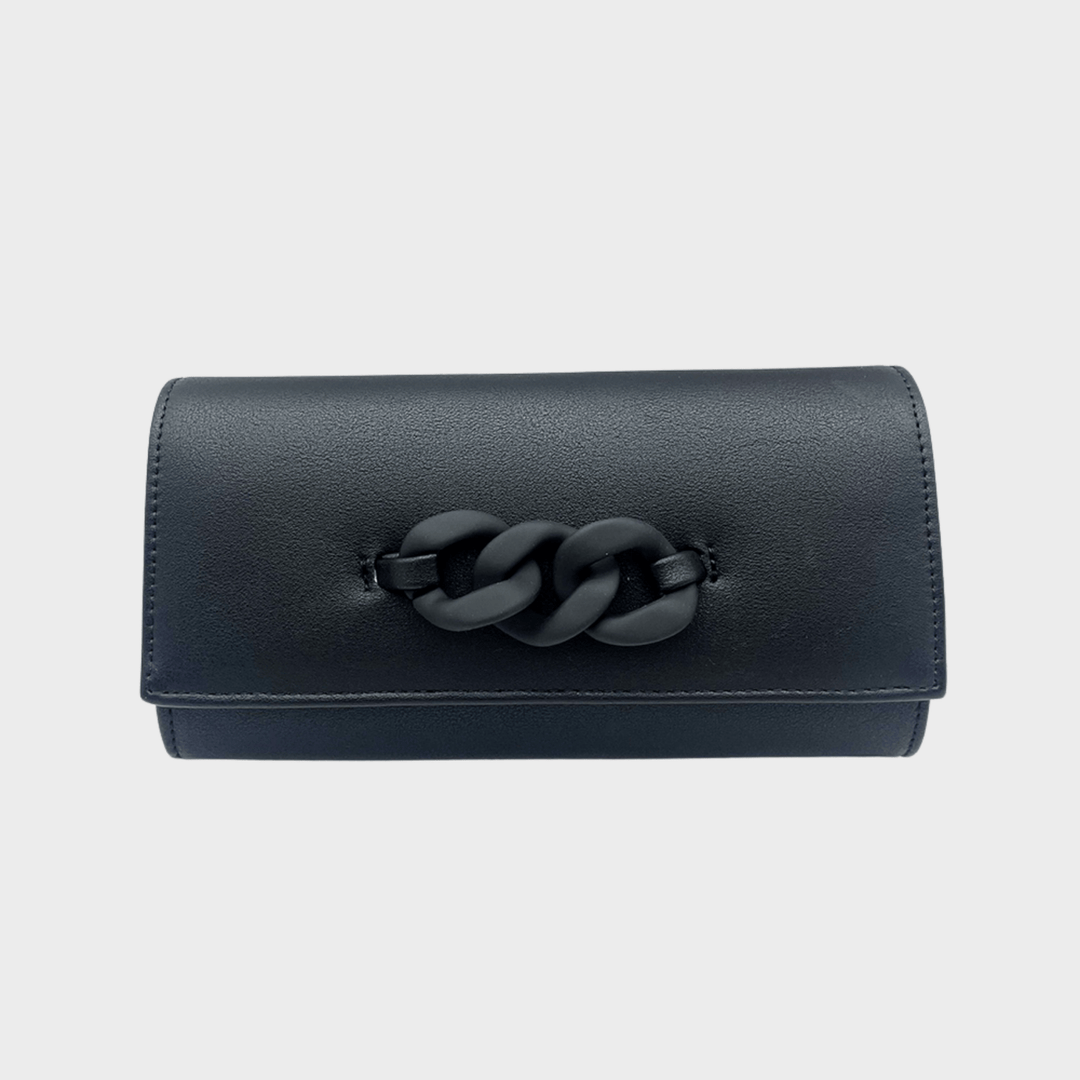 Black Faux Leather Clutch Bag from You Know Who's