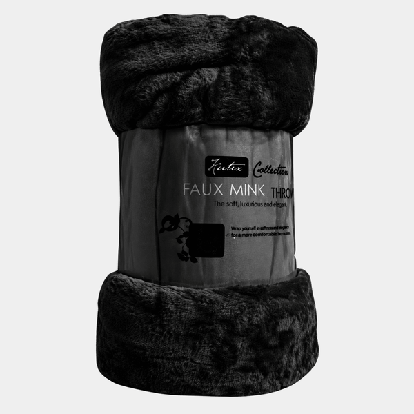 Black Faux Mink Throw from You Know Who's