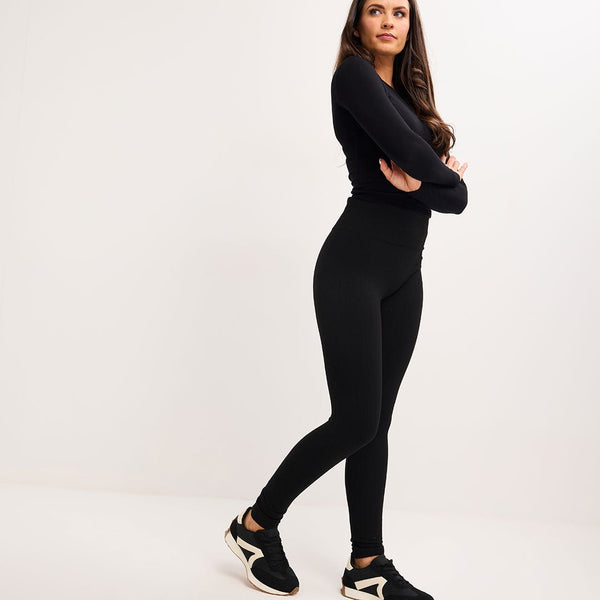 Black High Waisted Fleece Lined Leggings from You Know Who's