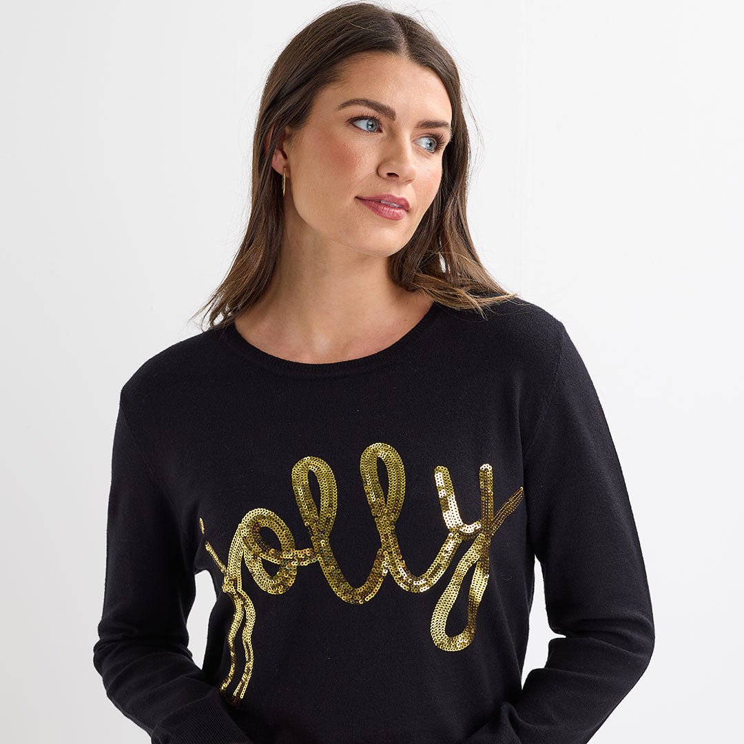 Black Jolly Christmas Jumper from You Know Who's