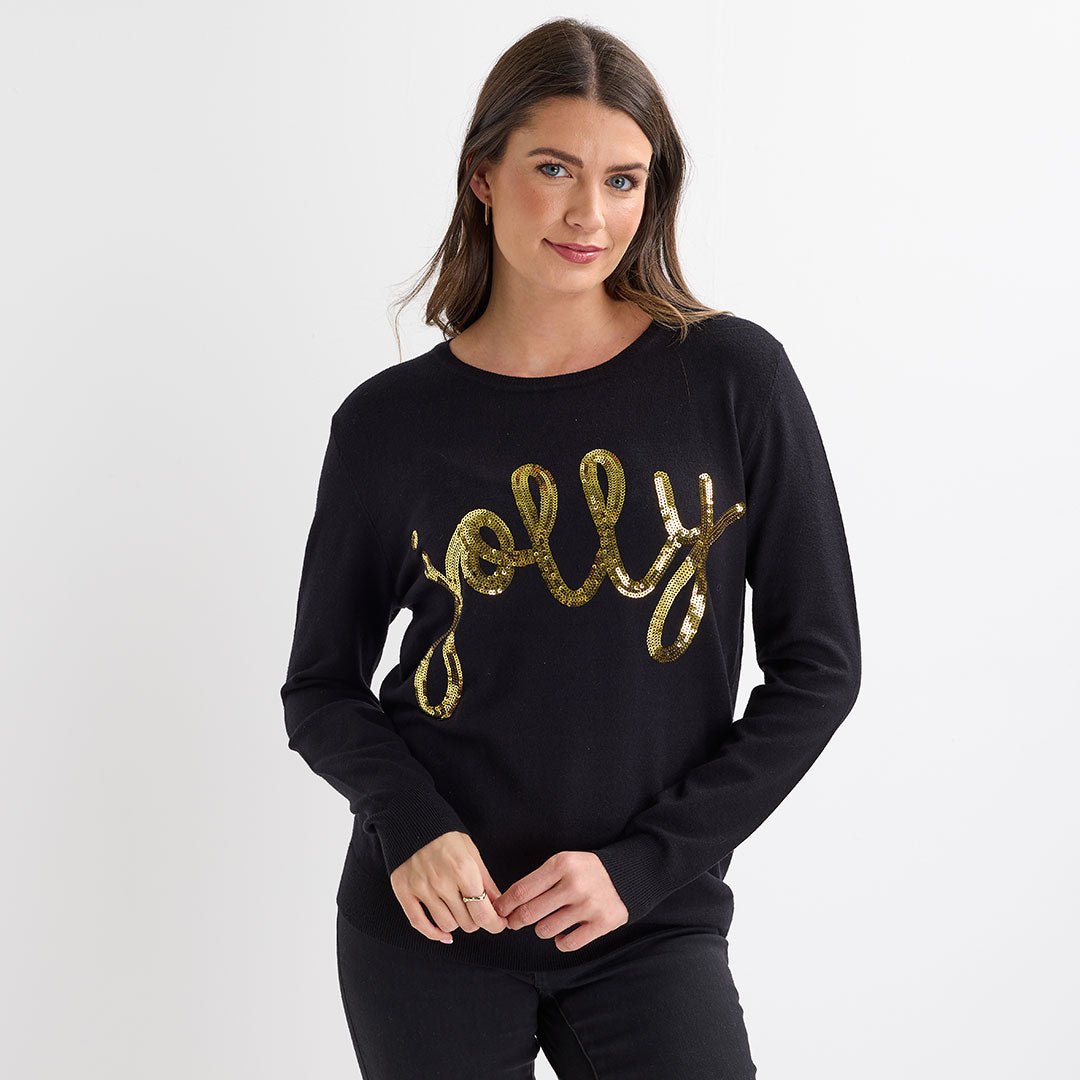 Black Jolly Christmas Jumper from You Know Who's