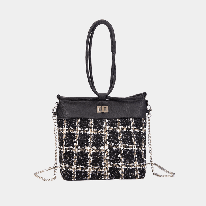 Black Plaid Tweed Crossbody Bag from You Know Who's