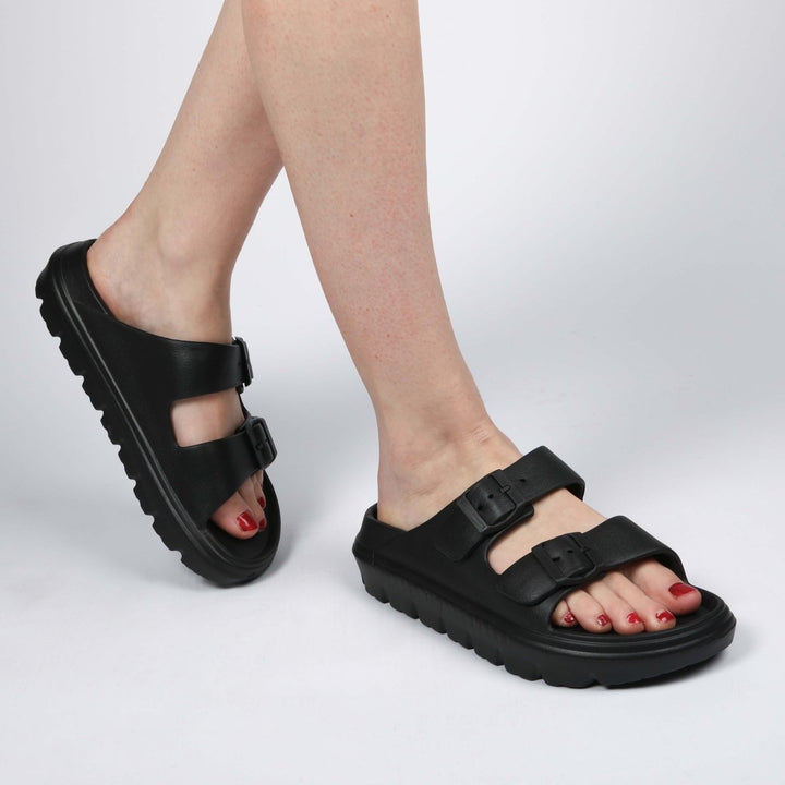 Black Platform Sliders from You Know Who's