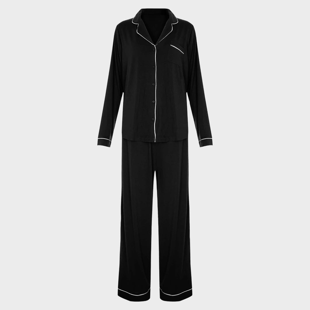 Ladies Long Black Pyjamas