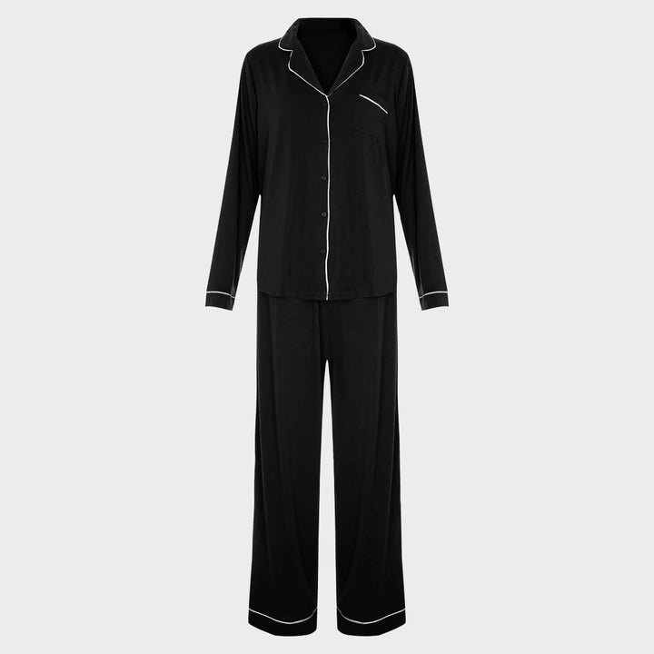Ladies Long Black Pyjamas