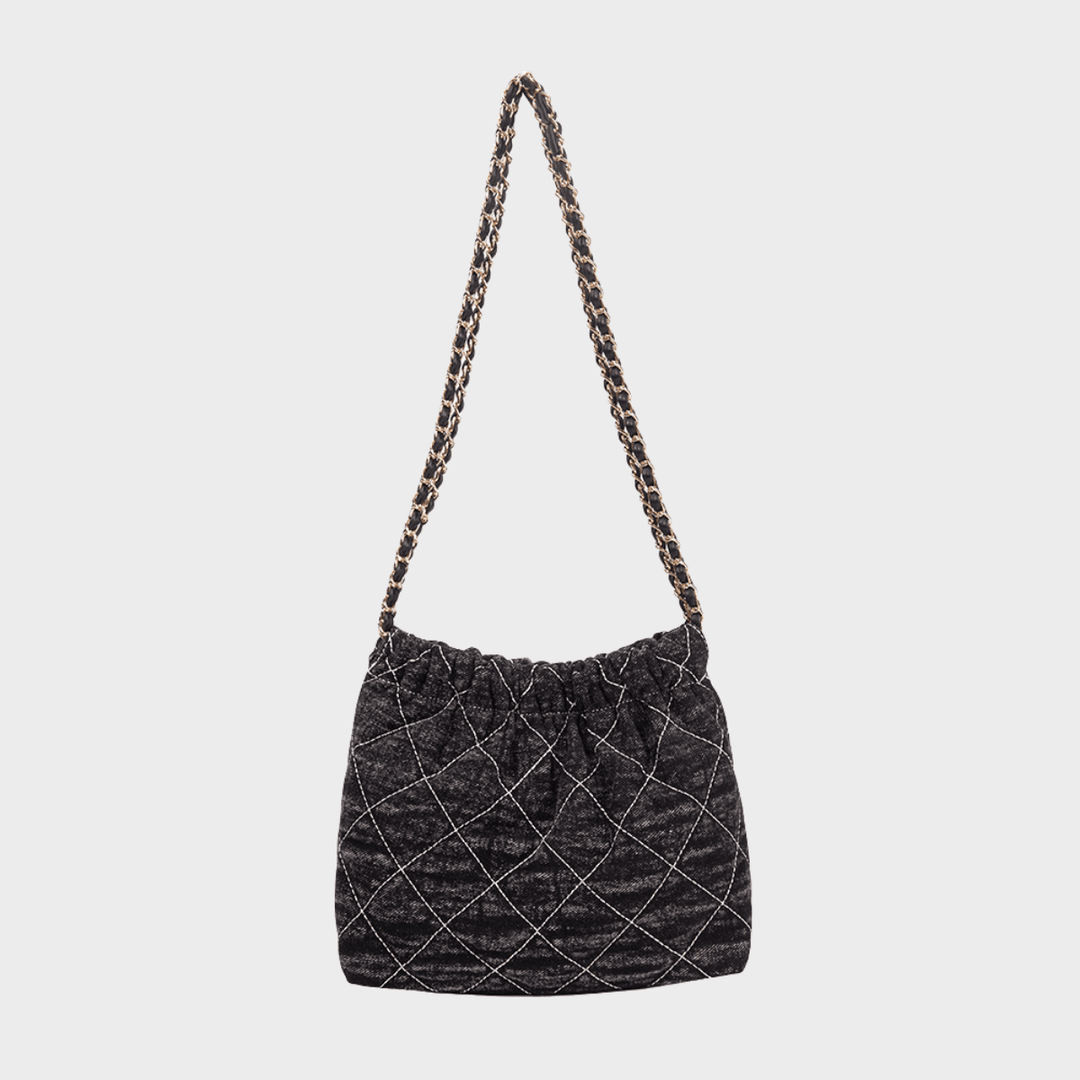 Black Quilted Chain Shoulder Bag from You Know Who's