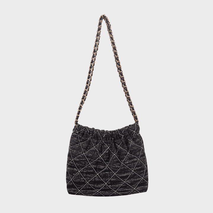 Black Quilted Chain Shoulder Bag from You Know Who's