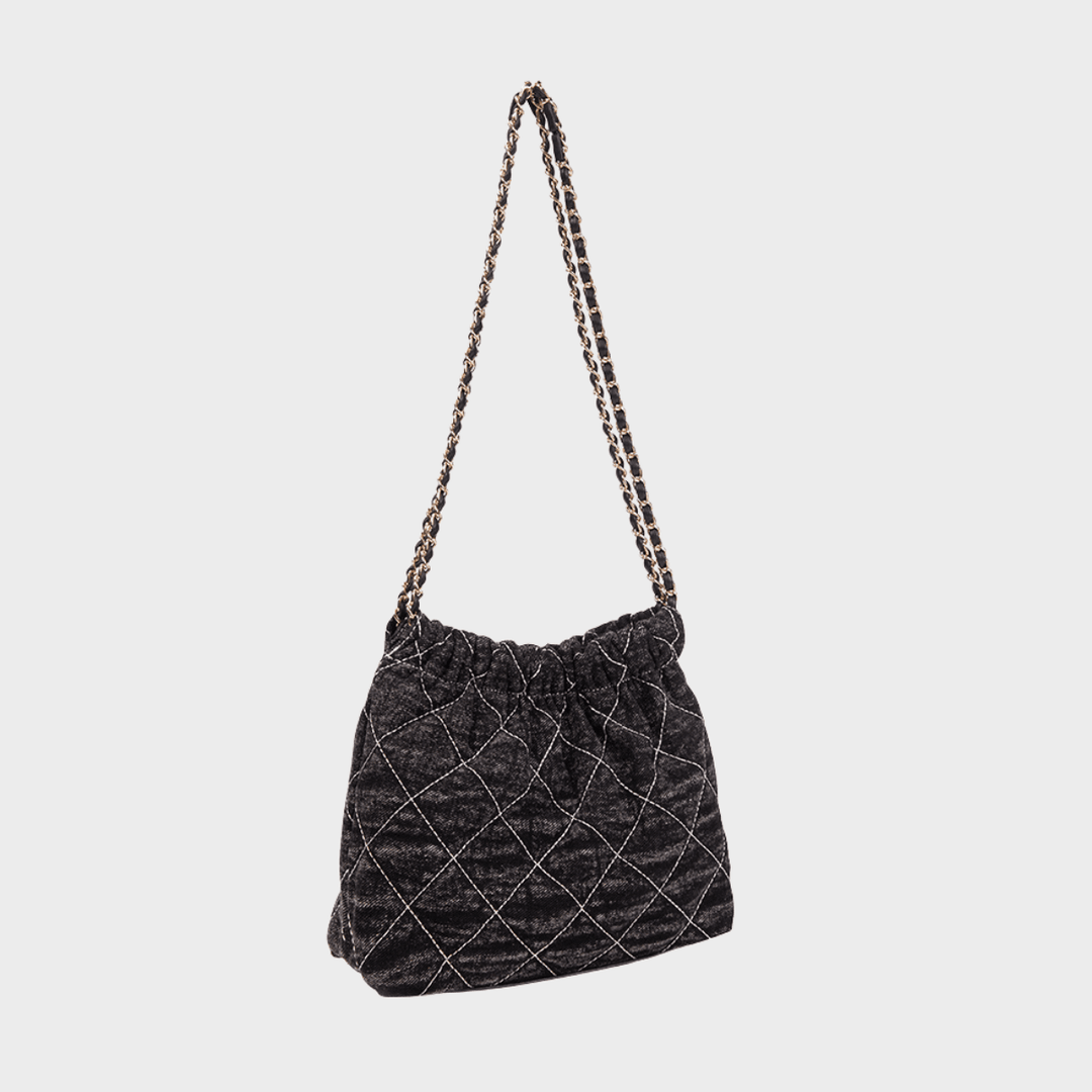 Black Quilted Chain Shoulder Bag from You Know Who's