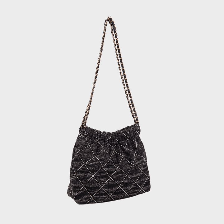 Black Quilted Chain Shoulder Bag from You Know Who's