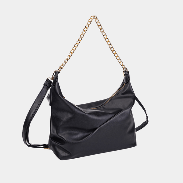 Black Shoulder Bag with Gold Chain from You Know Who's