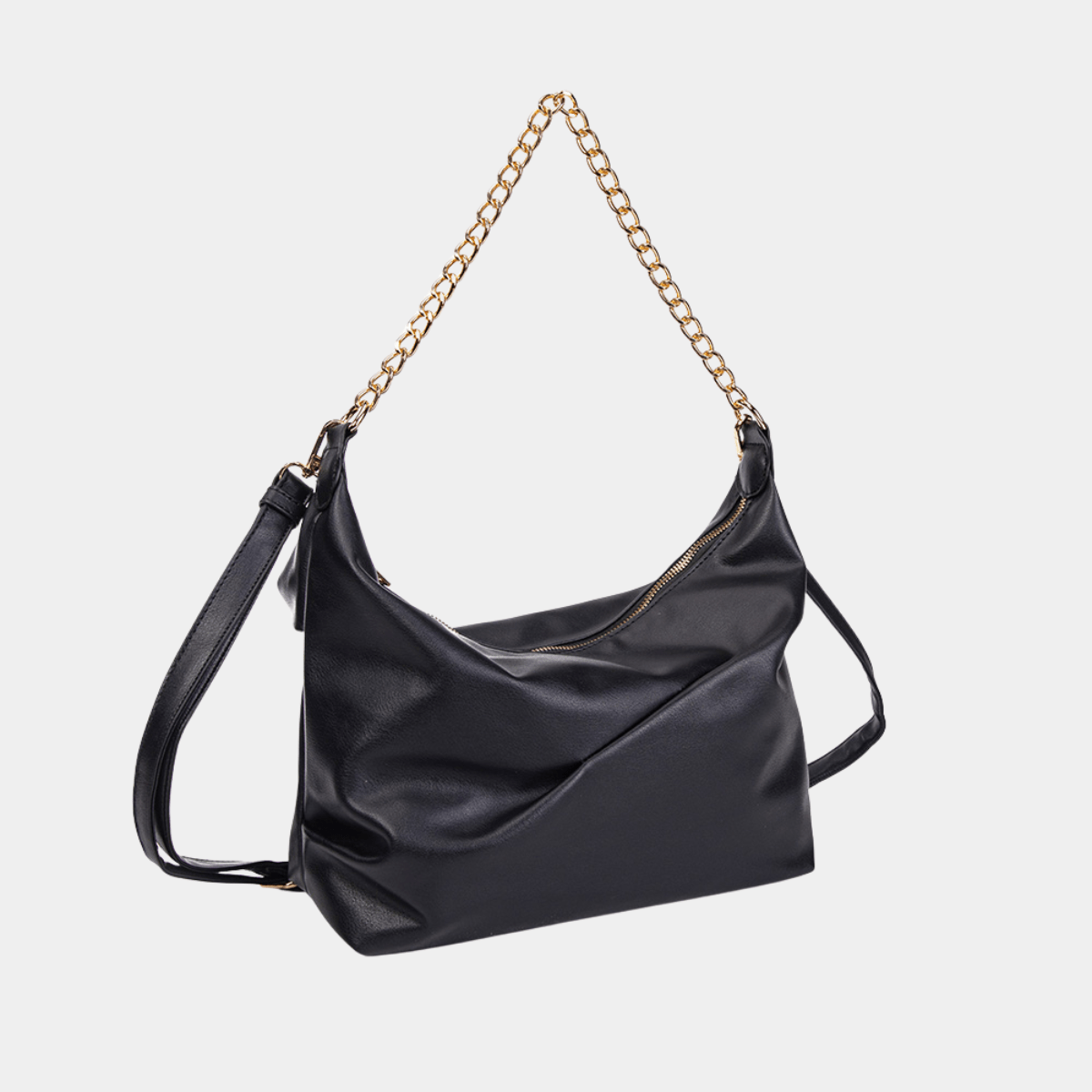 Black Shoulder Bag with Gold Chain from You Know Who's
